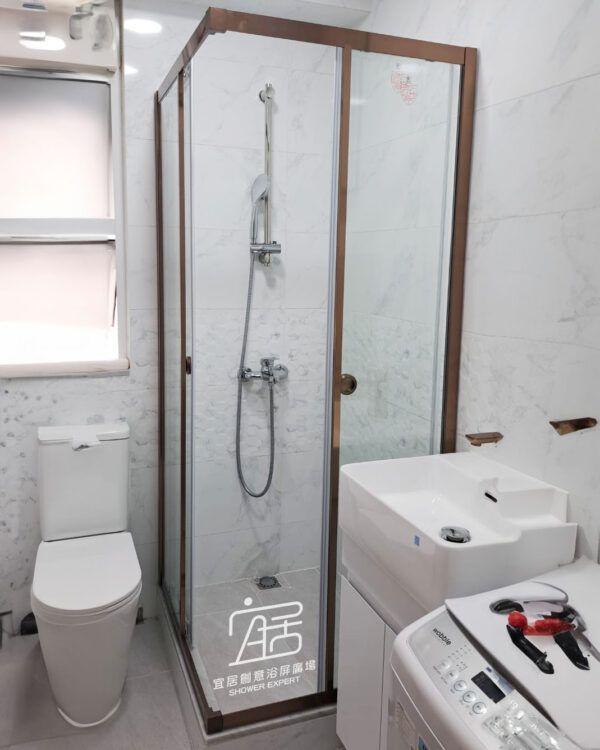 【AT-96A】不銹鋼幼框對角浴屏 - Image 2
